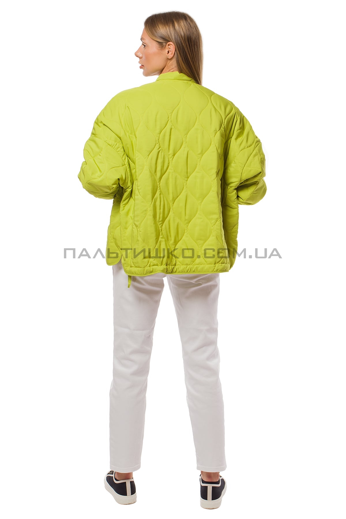  Жіноча коротка лимонна куртка