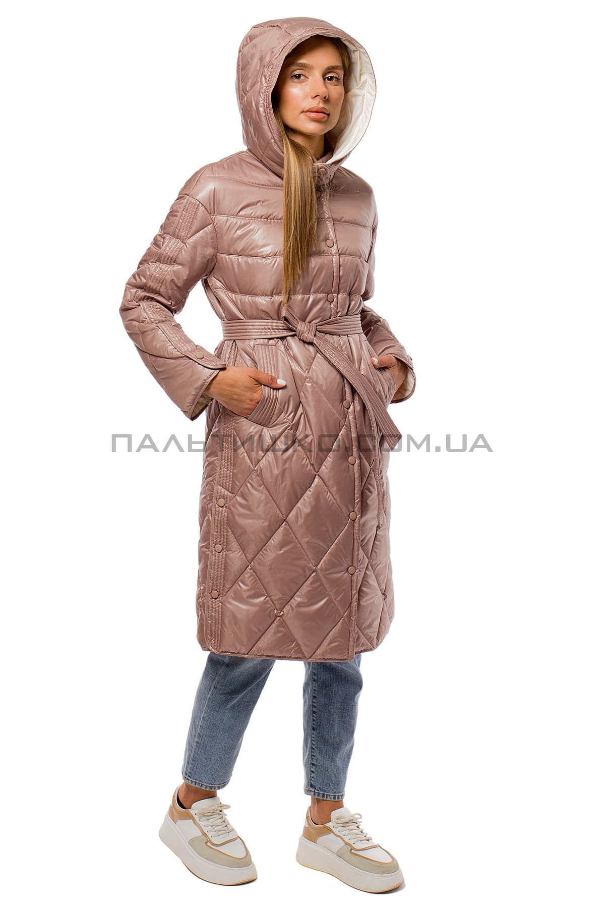  Женкская куртка перламутровая розовая