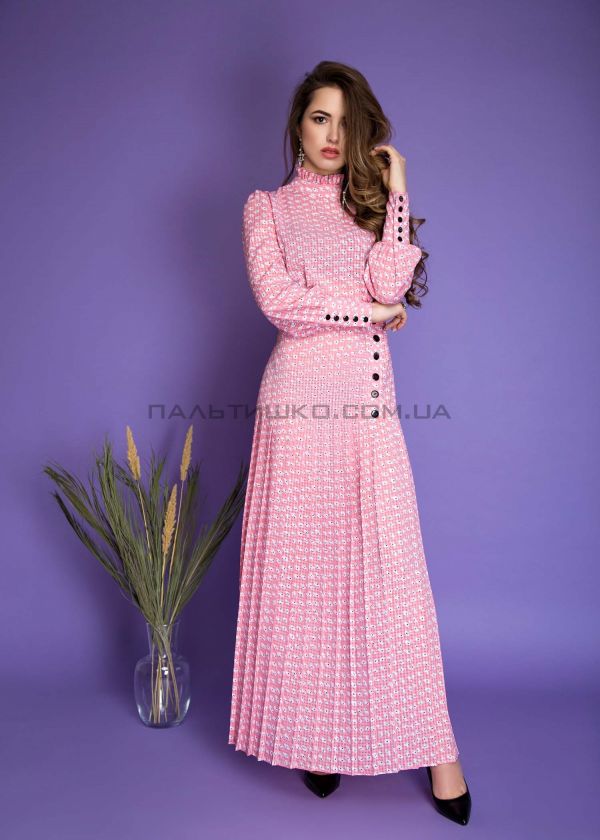 Stella Polare Платье розовое макси с плиссировкой