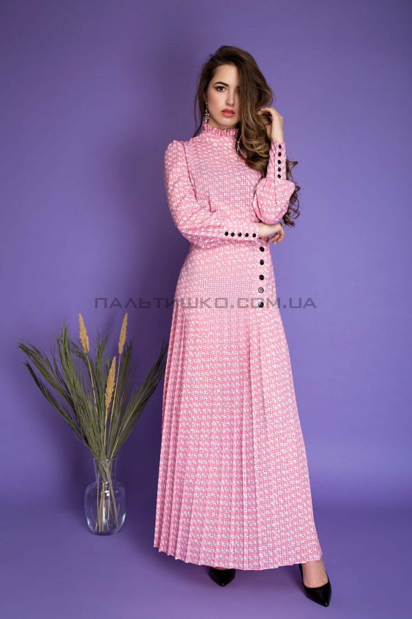 Stella Polare Платье розовое макси с плиссировкой
