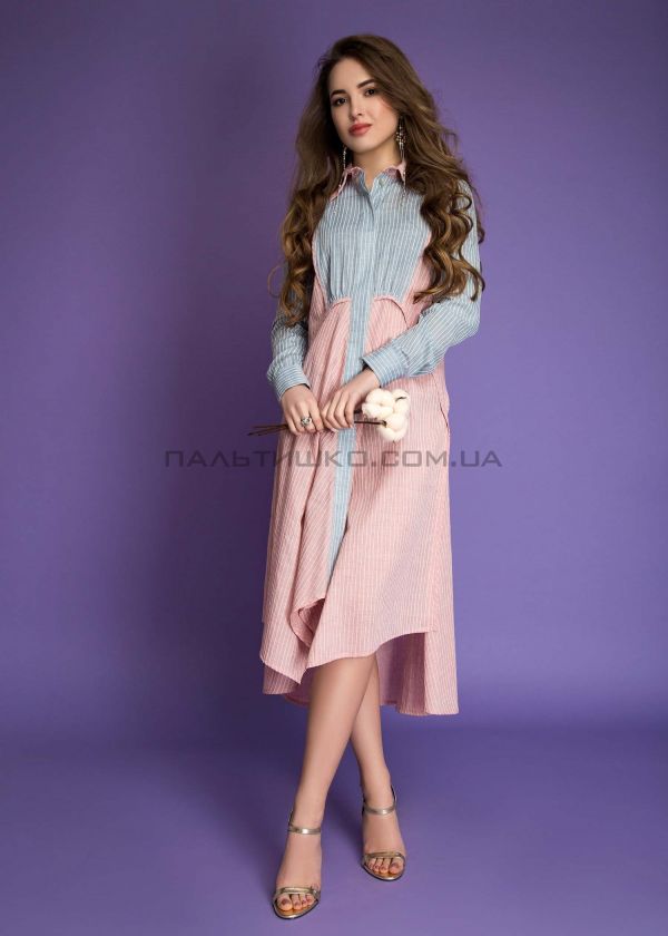 Stella Polare Платье серо-розовое разнодлинное