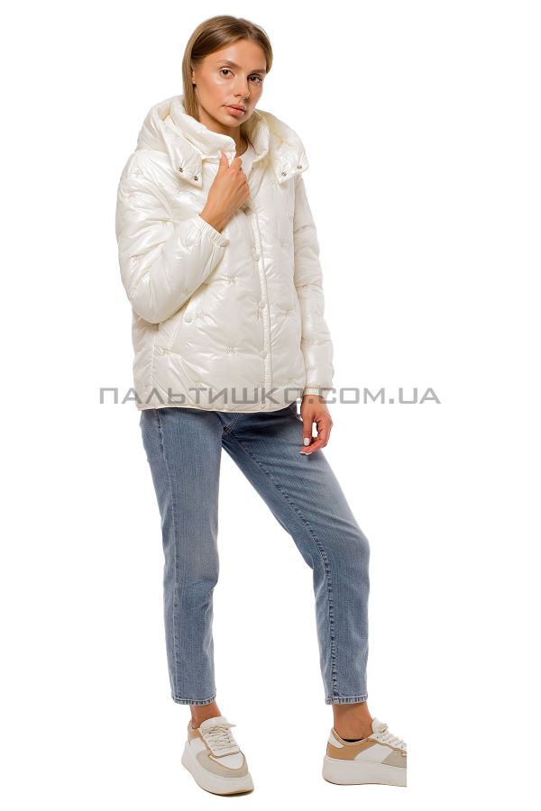 Stella Polare Жіноча коротка куртка перламутрова біла