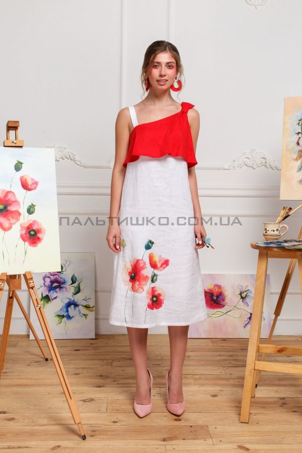 Stella Polare Сукня червоно-біле з маками